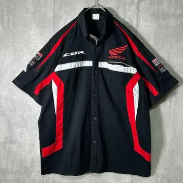HONDA 레이싱 자수 셔츠 CBR 블랙 L