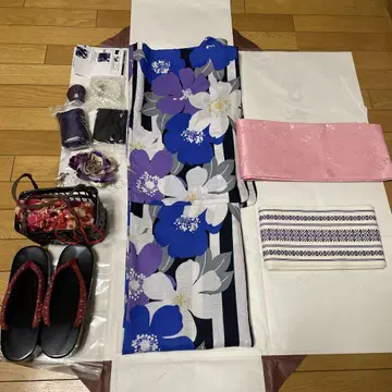 꽃무늬 유카타 오비 어레인지 장식 세트, 잡화, 일본 나막신 세트