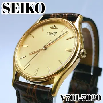[ 배터리 교환 완료 작동 ] SEIKO V701-7020 골드 손목시계