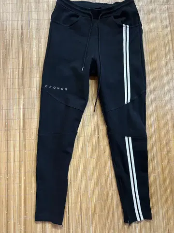 CRONOS 블랙 조거 팬츠 스트라이프