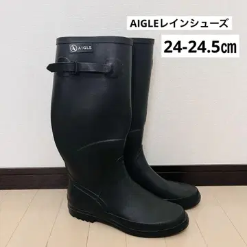 AIGLE 블랙 장화 버클