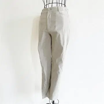 꼼사 모델즈 슬림 팬츠 XS 베이지 스트레치 캐주얼 심플