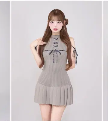 다리치 darich 도킹 레이스업 미니 원피스