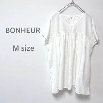 보누 BONHEUR 이탈리아 상의 여성용 화이트 블라우스 M