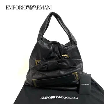 [컨디션 최상] 아르마니 가죽 토트백 리본 루마니아산 수납 가방 포함