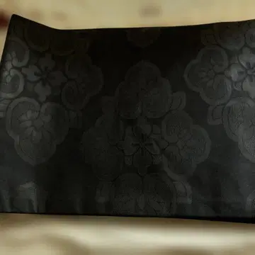 나고야 오비 꽃무늬 블랙 상복