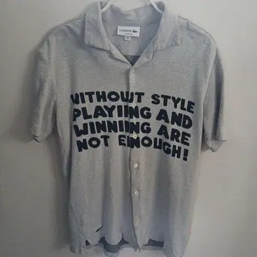 LACOSTE 그레이 피케 셔츠 US S