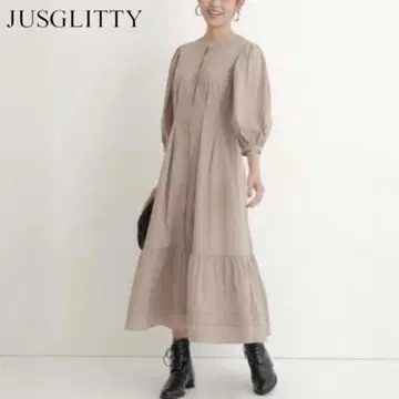 JUSGLITTY 저스길리티 노카라 셔츠 원피스 1