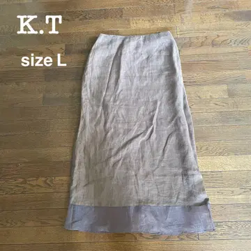 K.T 미디 기장 린넨 100% 스커트 사이즈 M