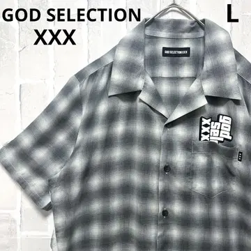 GOD SELECTION XXX 옴브레 체크 셔츠 오픈 카라 L