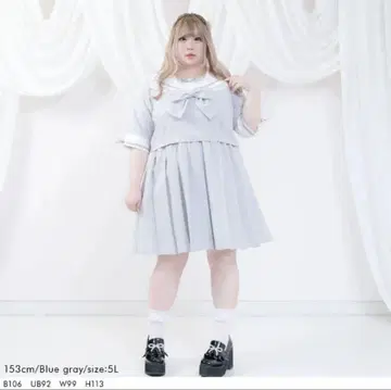 레이스 프릴 리본 학원 원피스 디어마이러브 6L