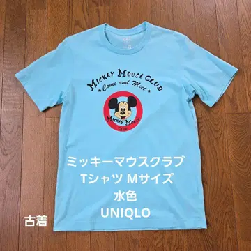 미키마우스 클럽 T셔츠 M 사이즈 스카이블루 UNIQLO
