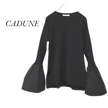CADUNE 소매 타프타 니트 블랙 카듀네