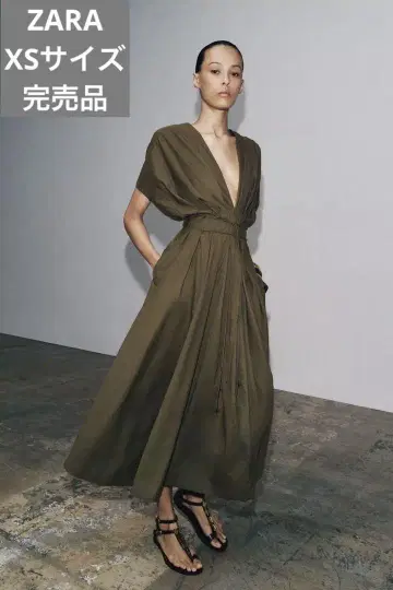 ZARA 핀턱 미디 원피스 ZW COLLECTION XS 사이즈