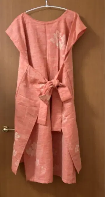 기모노 리메이크 꽃무늬 허리 리본 원피스