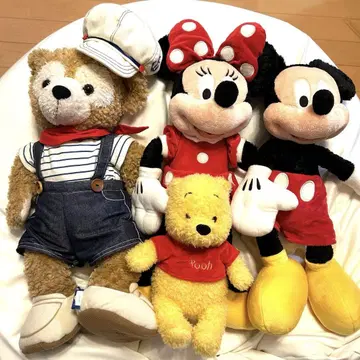 미키마우스, 미니 마우스, 더피, 푸우 봉제인형 4점 세트