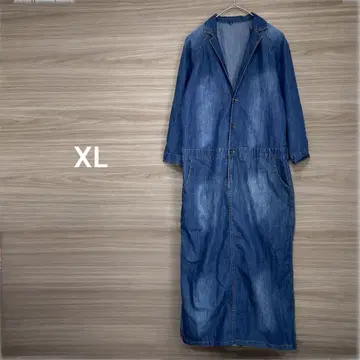 레리 [ XL ] 긴팔 데님 롱 원피스 캐주얼 면100%