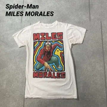피치 T MARVEL 스파이더맨 MILES MORALES 셔츠 화이트 S