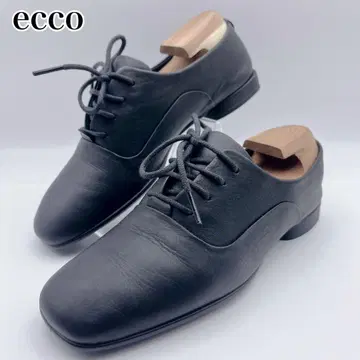 새상품급 ecco 에코 레이스업 가죽 신발 블랙 천연 가죽 35 22cm