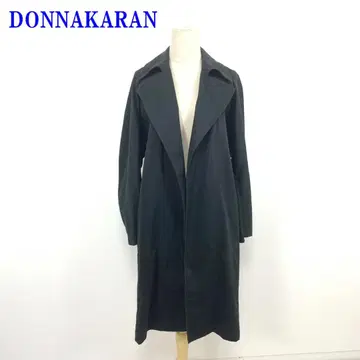 다나 캐런 롱 기장 코트 블랙 코튼계 11 C3517
