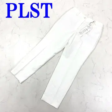 택 포함 새상품 PLST 플라스테 슬랙스 팬츠 화이트 코튼 M C3534