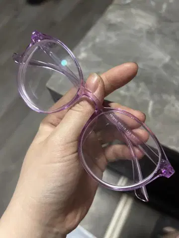 퍼플 라운드형 클리어 렌즈 안경