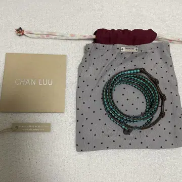 CHAN LUU 챵루 5연 랩 팔찌 터콰이즈 보관 주머니 포함