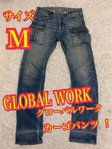 GLOBAL WORK 글로벌 워크 카고 데님 청바지 인디고 M