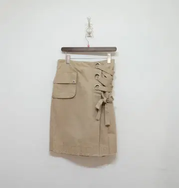 사카이 (L) 레이스업 스커트 비대칭 벨트 스커트
