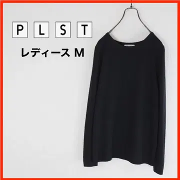 A3567 새상품급 PLST 리브 긴팔 니트 상의 M 블랙