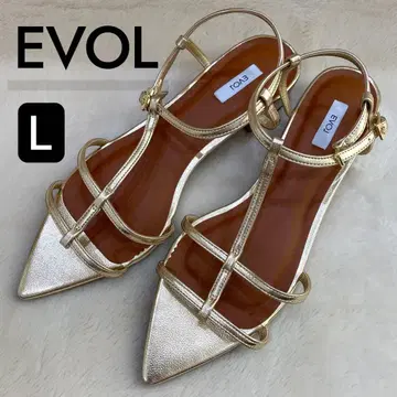 EVOL 포인트 T 스트랩 샌들 L 24.0 24.5 골드
