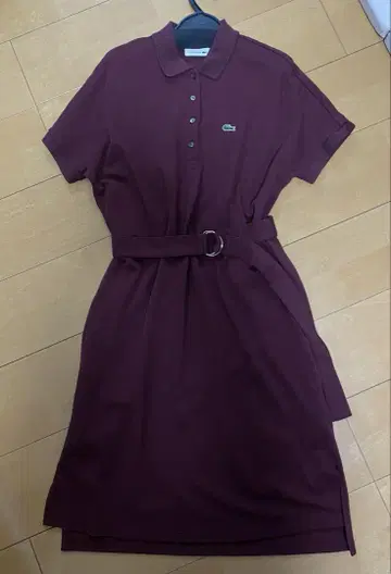Lacoste 기모노 슬리브 폴로 드레스 벨트 포함