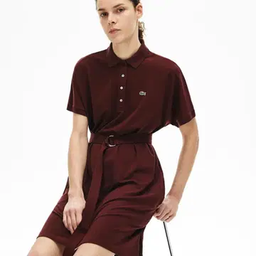 Lacoste 기모노 슬리브 폴로 드레스 벨트
