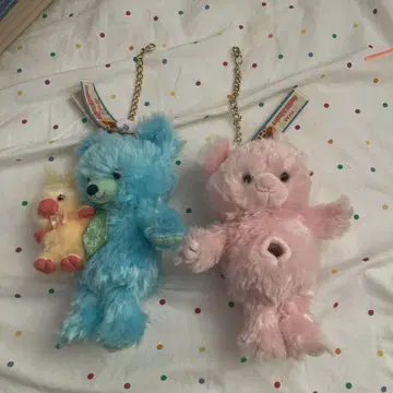 pixar unibearsity 봉제 인형 세트 파란 곰과 핑크 곰