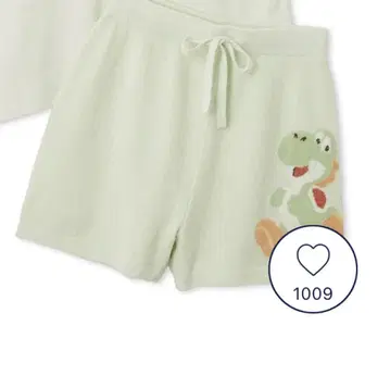 [슈퍼 마리오] [여성용] 요시 자카드 풀오버 숏팬츠