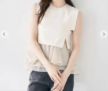 완판 색상 코코딜 택 포함 새상품 오간자 페플럼 도킹 니트