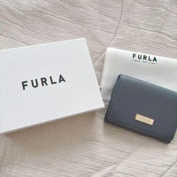 FURLA 3단 폴더형 지갑 블루 그레이