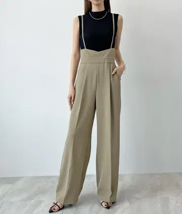 Futier land 하이웨스트 살로펫 슬림 레그 슬랙스 S 사이즈 모카