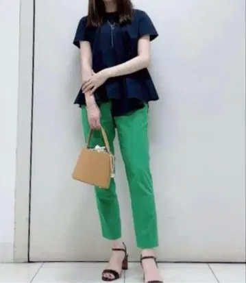 PLST 플라스테 린넨 블렌드 스틱 팬츠 M 그린