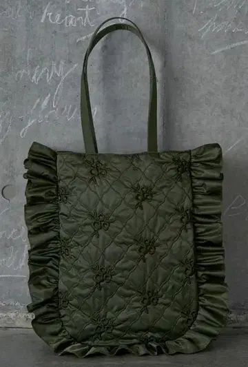 FLOWER WAVE QUILTING TOTE 아사기뇨 poppy