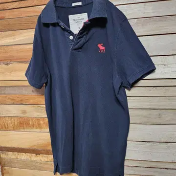Abercrombie & Fitch 아바크롬비 자수 피케 셔츠 반팔 XL