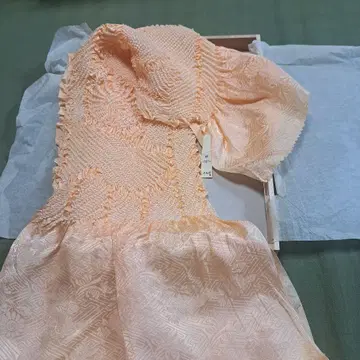 [미사용 새상품] 오렌지 컬러 오비 장식 천