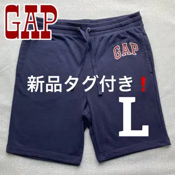 택 포함 새상품 GAP 자수 맨투맨 하프 팬츠 네이비 L 사이즈