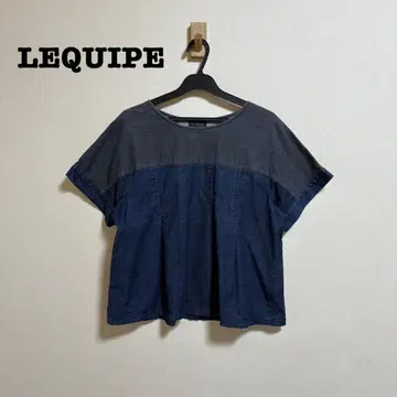LEQUIPE 이소재 절개 데님 풀오버
