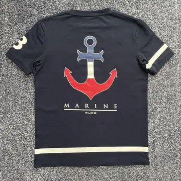 muta MARINE 무타 마린 뒷면 로고 티셔츠 네이비 계열 사이즈 M