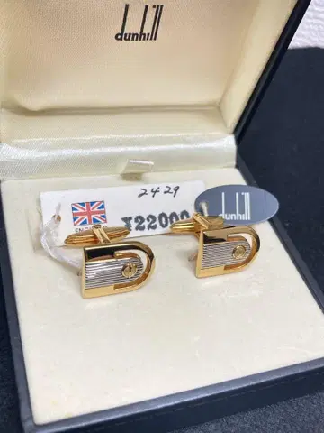 [미사용 새상품] 던힐 Dunhill 골드 커프스 커프 링크 케이스 포함