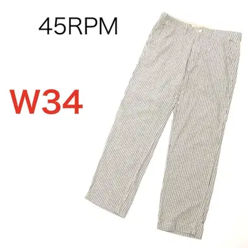 H1040 45R 크롭 팬츠 체크 무늬