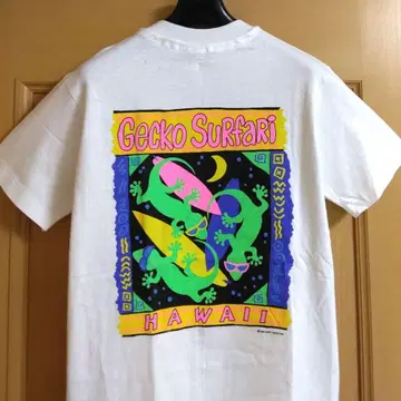 데드스탁 80s 빈티지 GECKO 하와이 헤인즈 티셔츠