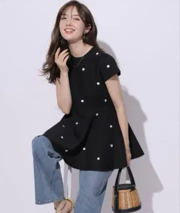 Apuweiser-riche 아푸와이저 리셰 도트 니트 튜닉
