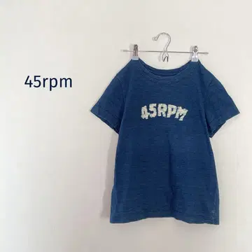 45rpm 로고 티셔츠 코튼 네이비